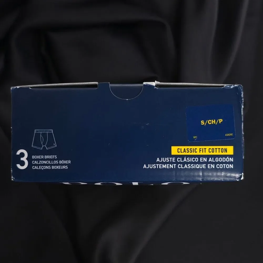 POLO RALPH LAUREN New Men SMALL 3 Pack Classic Fit Cotton Wicking Boxer Briefs